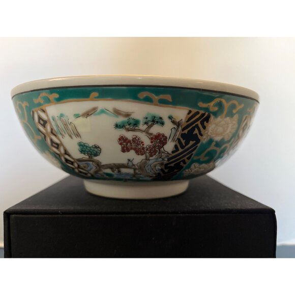 Vintage Gold Imari Japanese Hand Painted Serving Bowl 7 1/2” Diameter - Picture 6 of 11